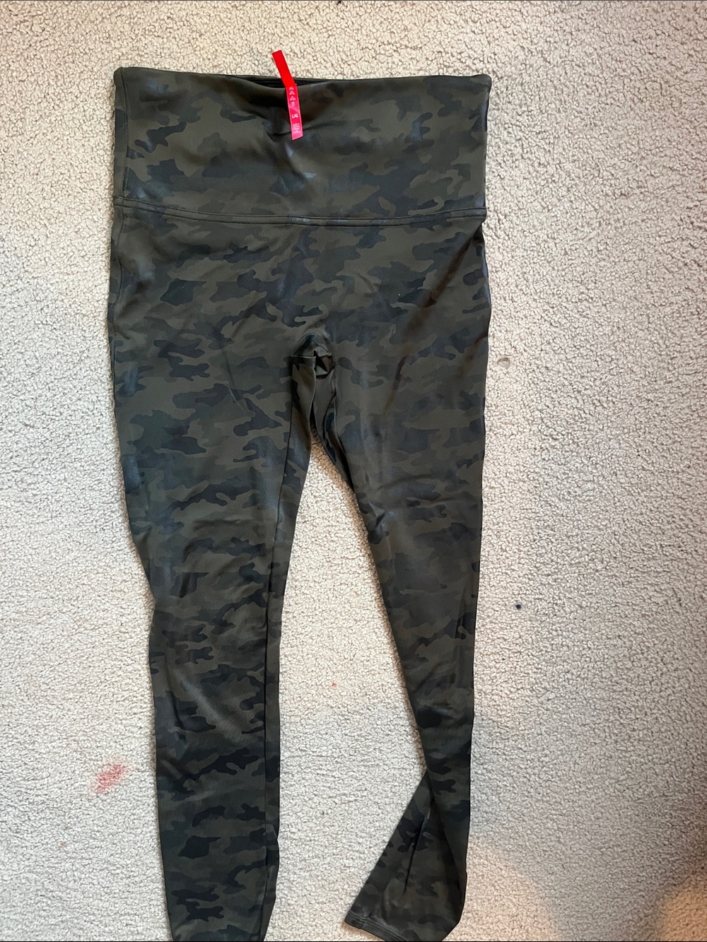 SPANX High-Waist Camo Leggings - Olive Green